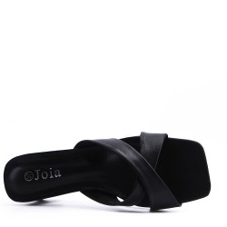 Faux leather heeled sandal