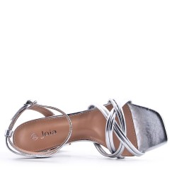 Faux leather heeled sandal