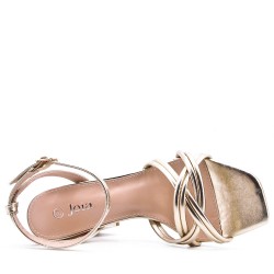 Faux leather heeled sandal