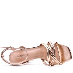 Faux leather heeled sandal
