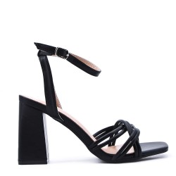 Faux leather heeled sandal
