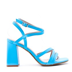 Faux leather heeled sandal