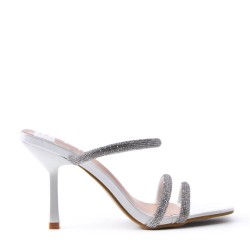 Faux leather heeled sandal