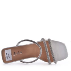 Sandale à talon en simili cuir