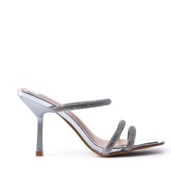 Faux leather heeled sandal