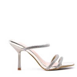 Faux leather heeled sandal