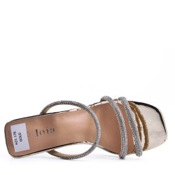 Sandale à talon en simili cuir