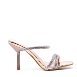 Faux leather heeled sandal