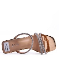 Sandale à talon en simili cuir