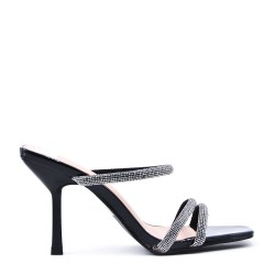 Faux leather heeled sandal