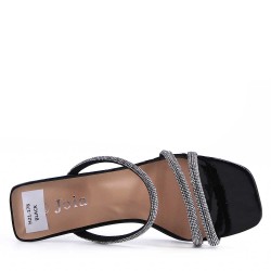 Sandale à talon en simili cuir