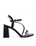 Faux leather heeled sandal