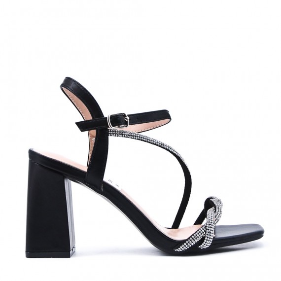 Faux leather heeled sandal