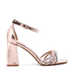 Faux leather heeled sandal