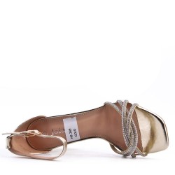 Sandale à talon en simili cuir