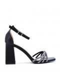 Faux leather heeled sandal