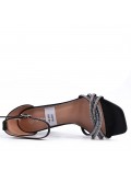 Faux leather heeled sandal