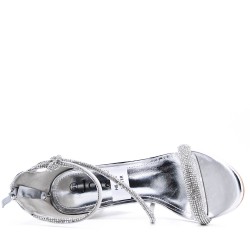 Faux leather heeled sandal