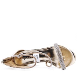 Faux leather heeled sandal