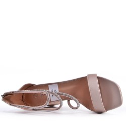 Sandale à talon en simili cuir