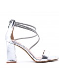 Faux leather heeled sandal