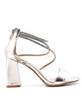 Faux leather heeled sandal