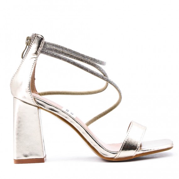 Faux leather heeled sandal