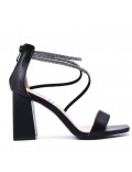 Faux leather heeled sandal