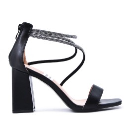 Faux leather heeled sandal