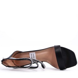 Faux leather heeled sandal