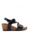 Women's faux leather wedge sandal