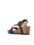 Women's faux leather wedge sandal