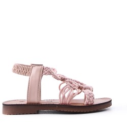 Girl's faux leather sandal
