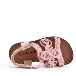 Girl's faux leather sandal