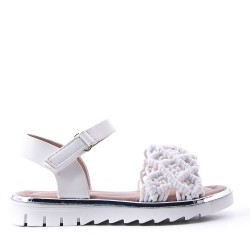 Girl's faux leather sandal