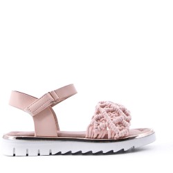 Girl's faux leather sandal