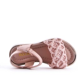 Girl's faux leather sandal