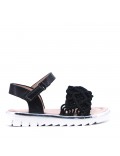 Girl's faux leather sandal