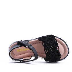 Girl's faux leather sandal