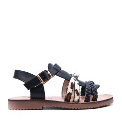 Sandale fille en simili cuir