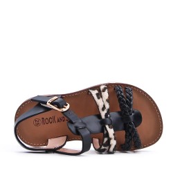 Sandale fille en simili cuir