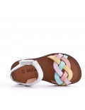 Girl's faux leather sandal