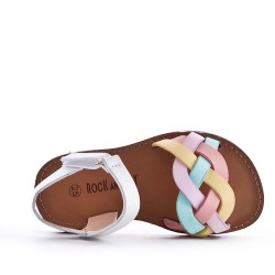 Sandale fille en simili cuir