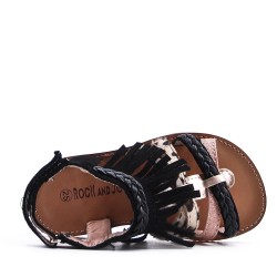 Girl's faux leather sandal