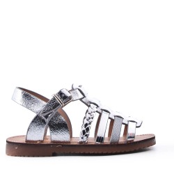 Sandale fille en simili cuir
