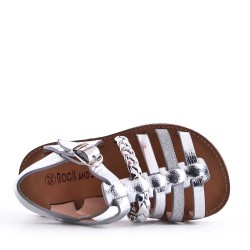 Sandale fille en simili cuir