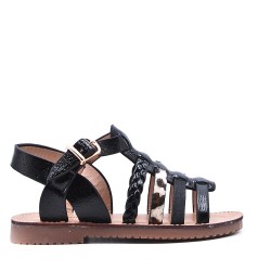 Girl's faux leather sandal