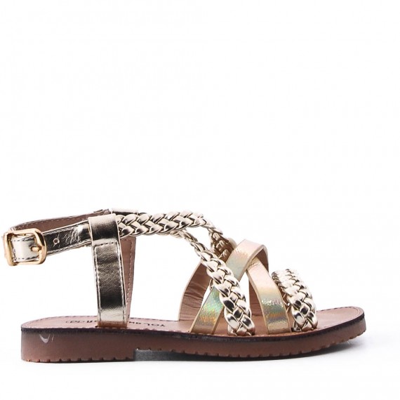 Girl's faux leather sandal