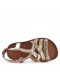 Girl's faux leather sandal