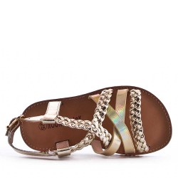 Girl's faux leather sandal